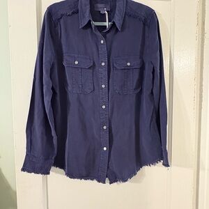 NWT Navy Button-Up Shirt size L